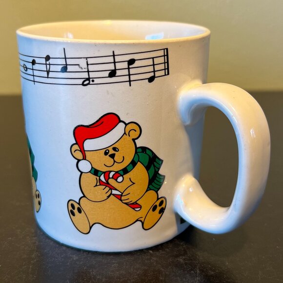 Lot of 2 Vtg Musical Notes & Teddy Bear Ceramic Mugs ~ Plays It’s a Small World - Picture 8 of 14
